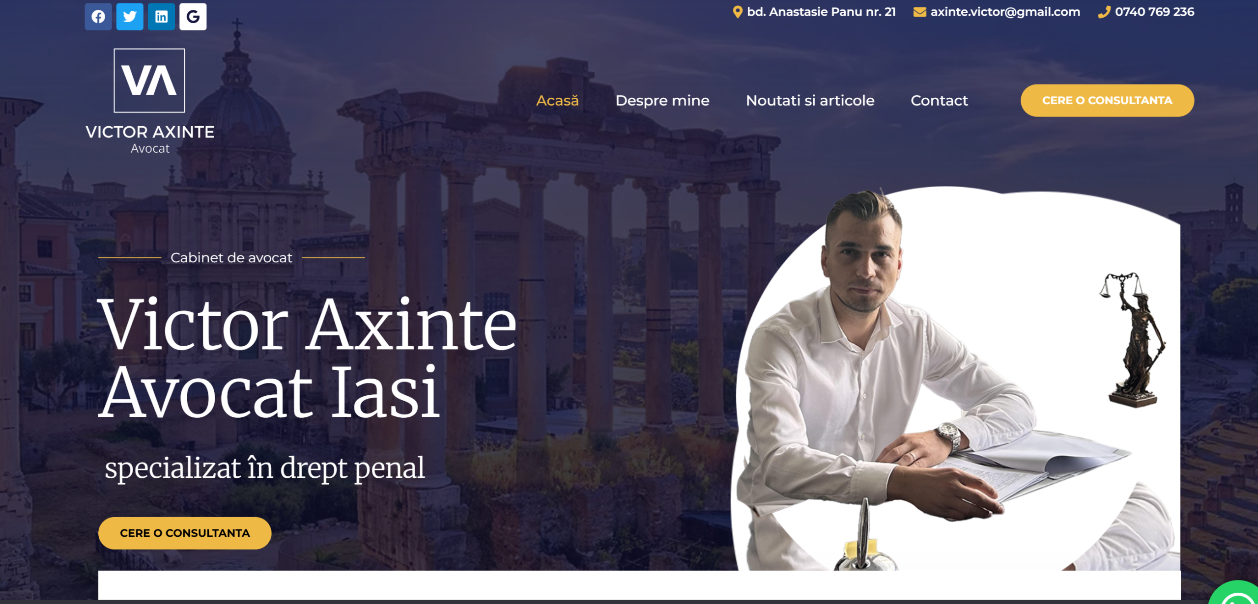 Homepage axintevictor.ro - Cabinet Avocat Victor Axinte Iasi - drept penal