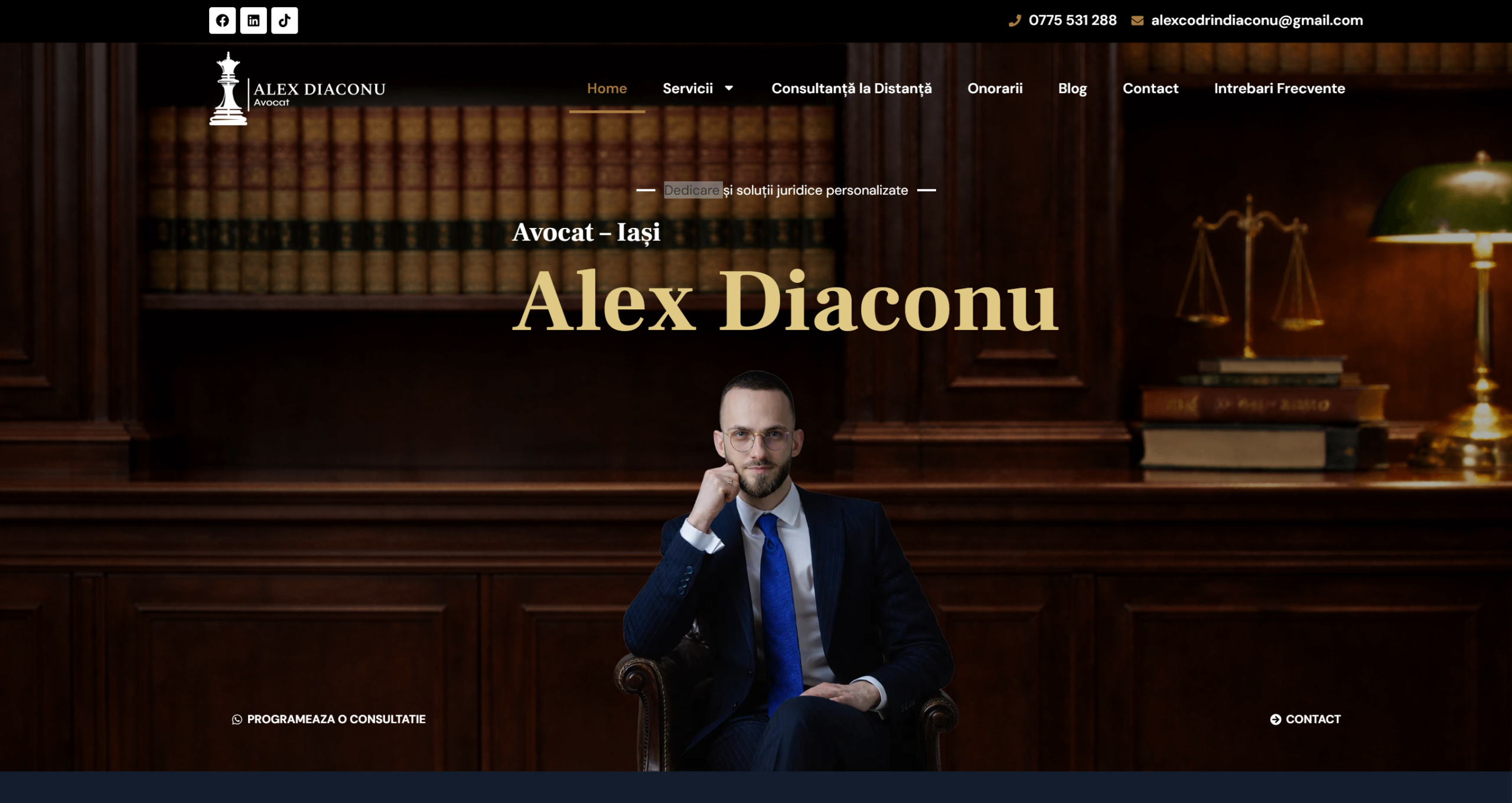 Homepage alexdiaconu.ro - Cabinet Avocat Alex Diaconu Iasi - versiune desktop
